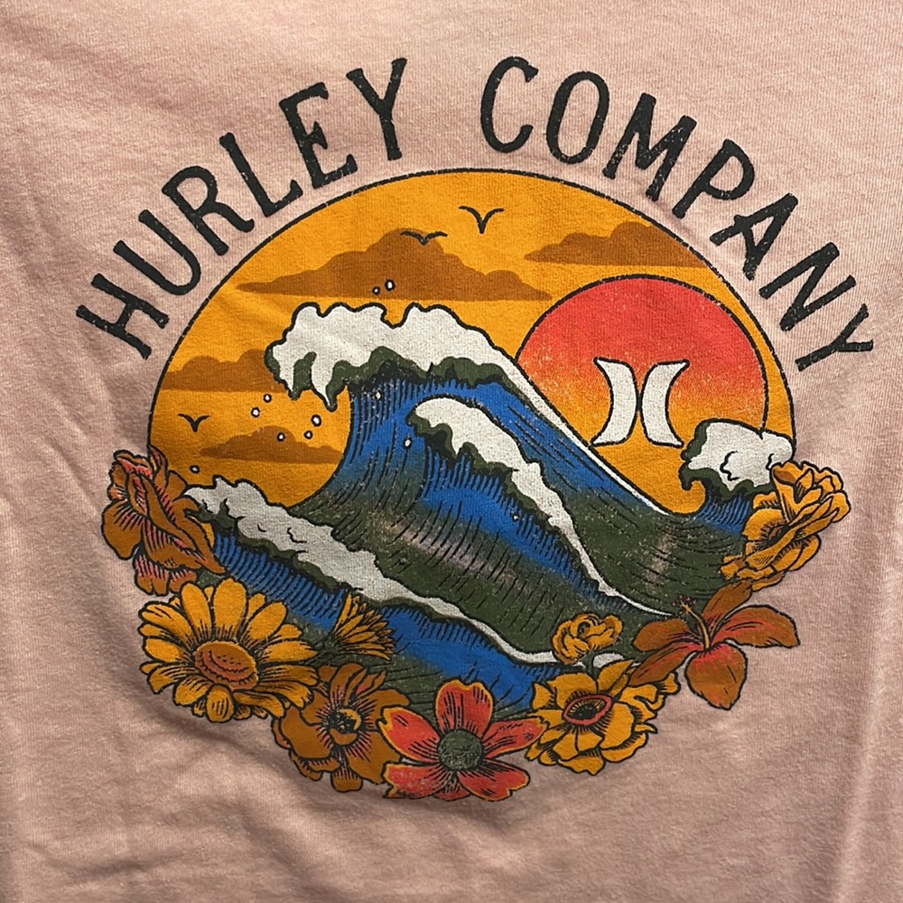 Hurley Girls XL (13-15 yrs) Pink Ocean Tee